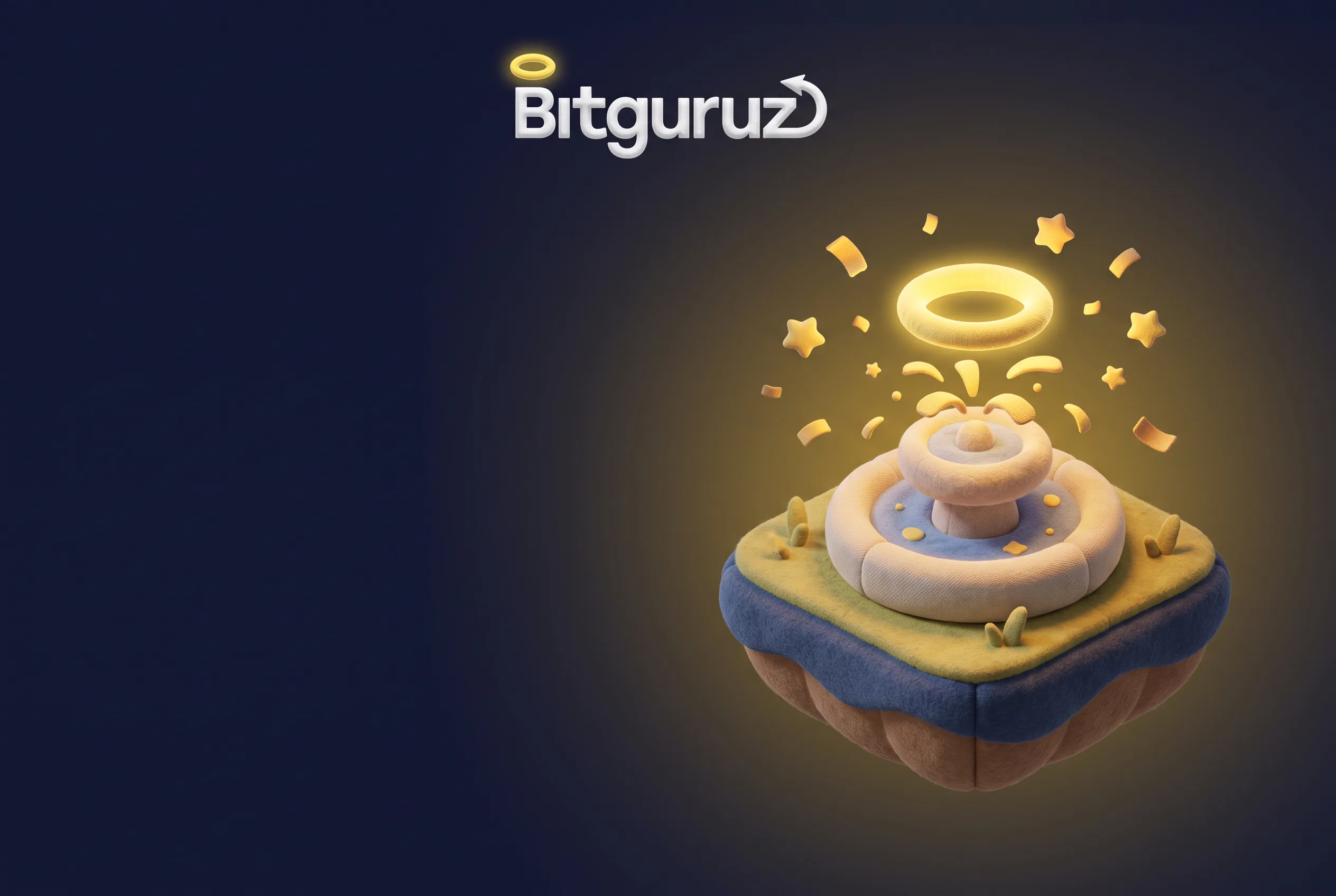 Bitguruz Casino welcome bonus island with a golden halo